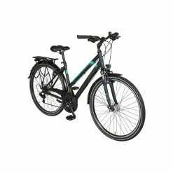 Pegasus Piazza 21 Trekkingrad 28" -E-Bikes Mporte Magasin pegasus 28 piazza21 trapez sw grau tuerkis 2021 33